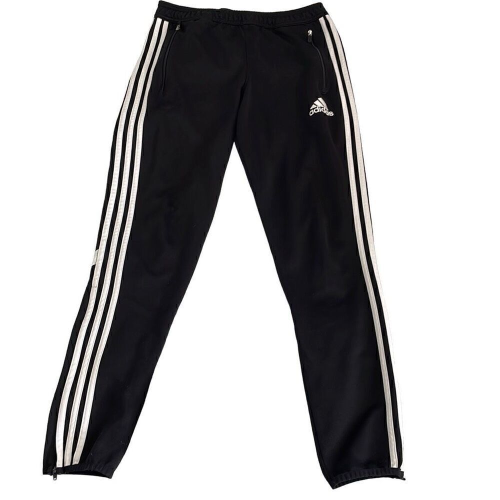 EUC Adidas Black Climalite Soccer Pants Ankle Zip - Men’s Small